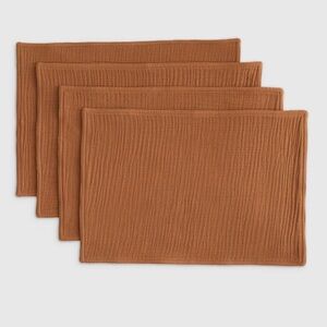 NWOT QUINCE Set Of 4 Organic Airy Gauze Placemats Terracotta 3557